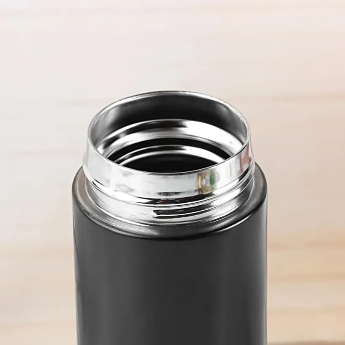 Your Name Personalized Stainless Steel Sports Water Bottle with LED Temperature Display, Corporate Gift smart Bottle (Black)