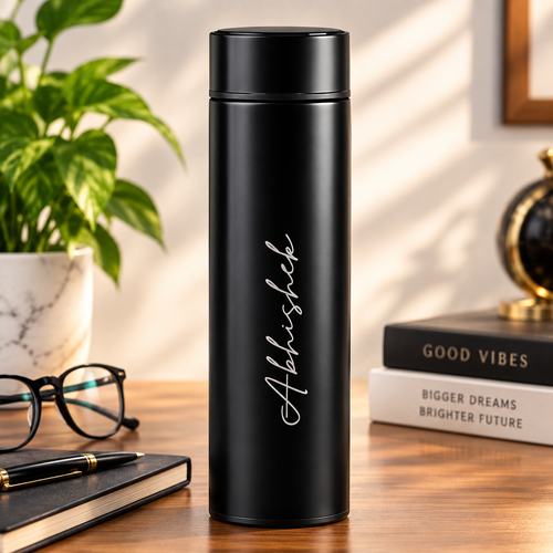 Personalized Stainless Steel Sports Water Bottle with LED Temperature Display