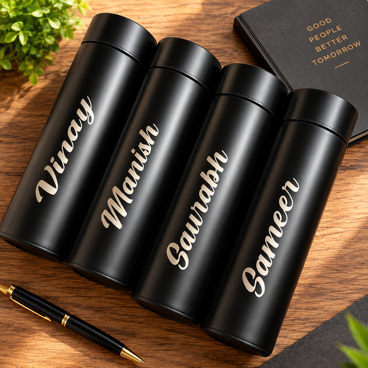 Personalized Stainless Steel Sports Water Bottle with LED Temperature Display