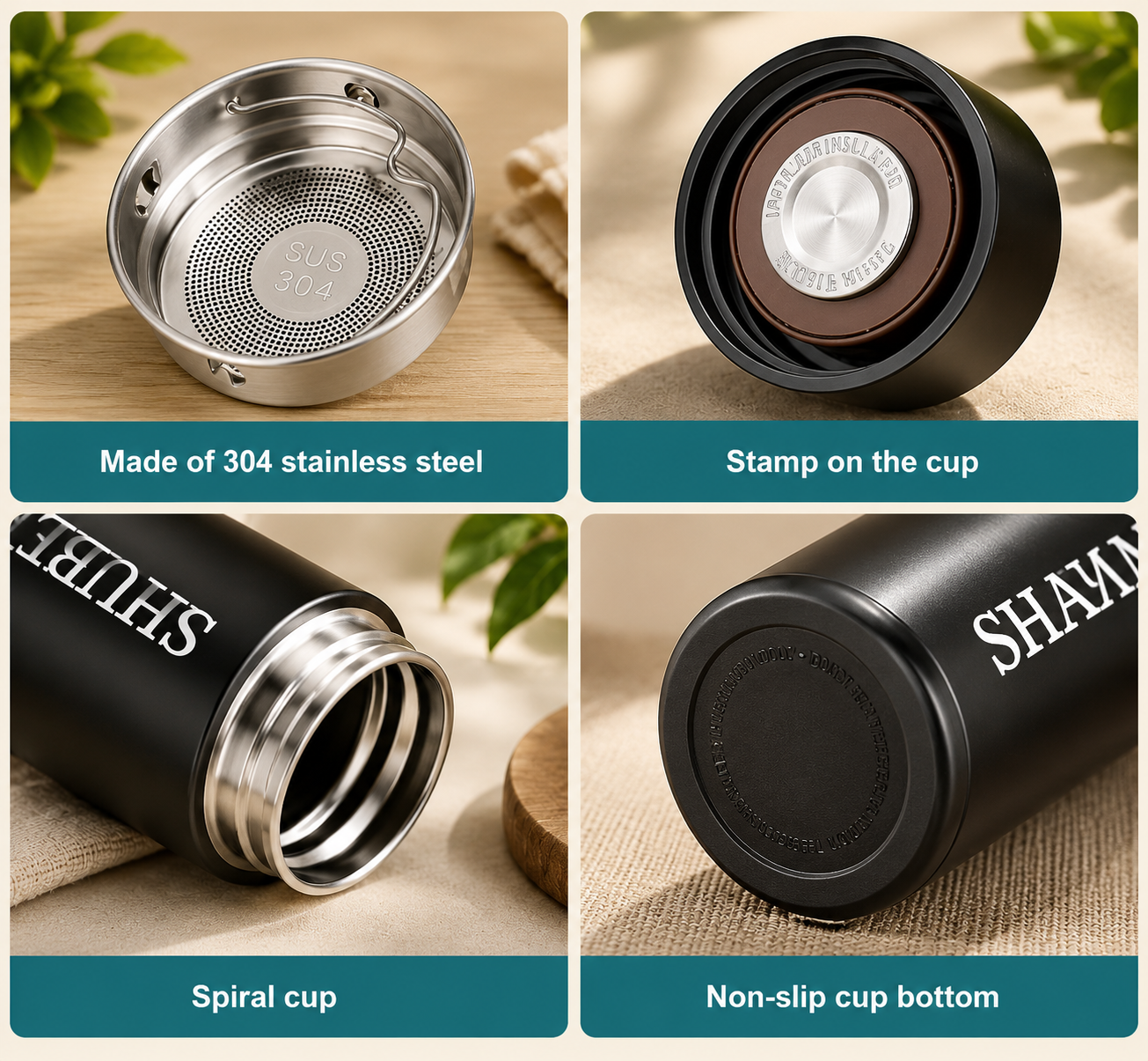 Personalized Stainless Steel Sports Water Bottle with LED Temperature Display